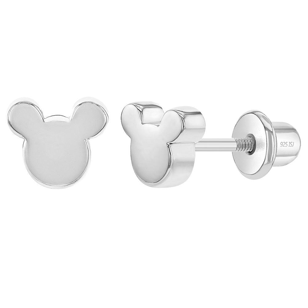 Teenie Mouse Baby / Toddler / Kids Earrings Screw Back - Sterling Silver - Trendolla Jewelry