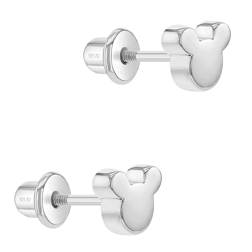 Teenie Mouse Baby / Toddler / Kids Earrings Screw Back - Sterling Silver - Trendolla Jewelry