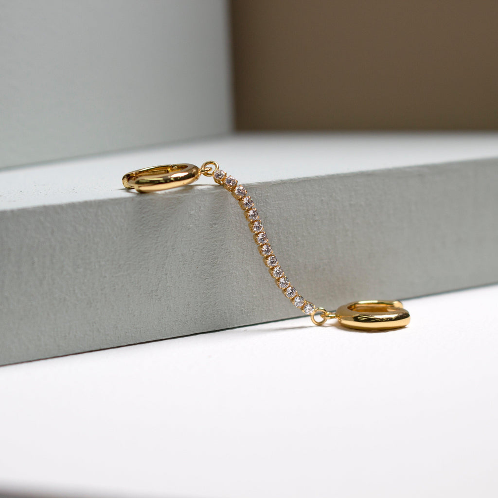 Tennis Chain Hoop Earring - Trendolla Jewelry