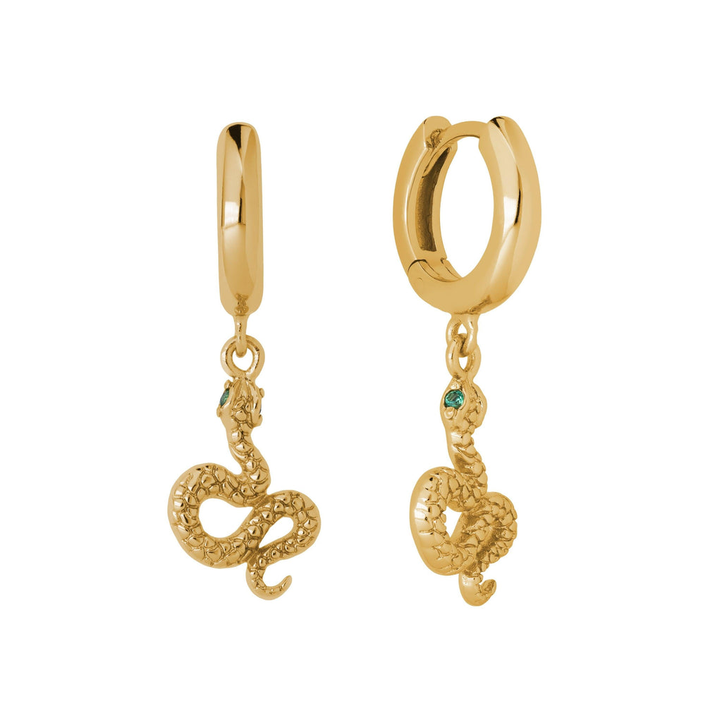 Textured Snake Hoop Earrings - Trendolla Jewelry