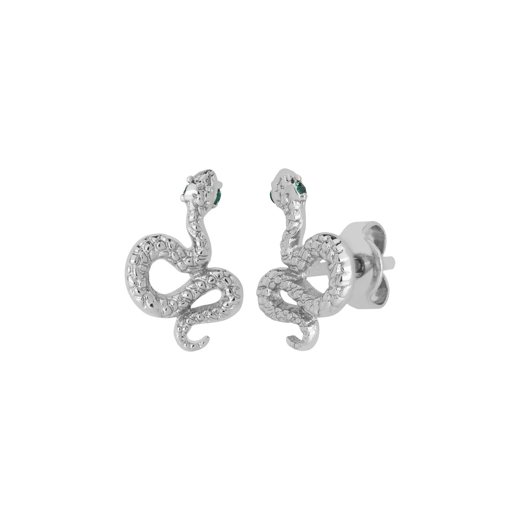 Textured Snake Stud Earrings - Trendolla Jewelry