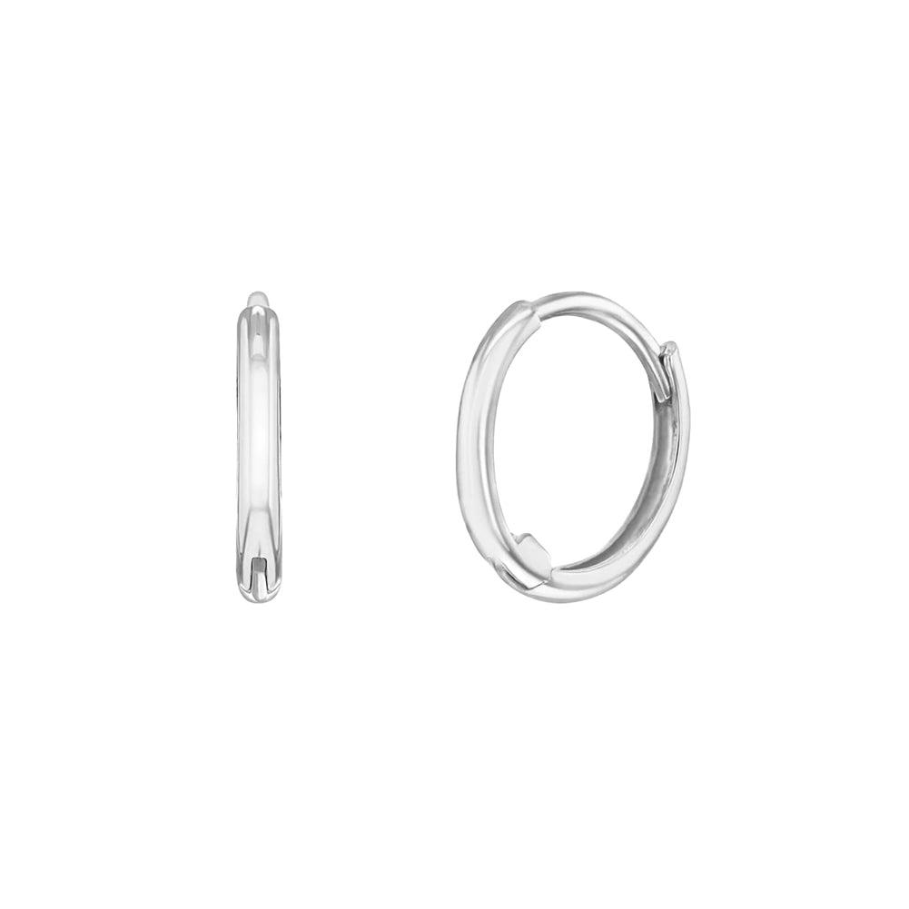The Perfect Tiny Hoop 7mm Baby / Toddler / Kids Earrings Hoop - 14k White Gold Plated - Trendolla Jewelry