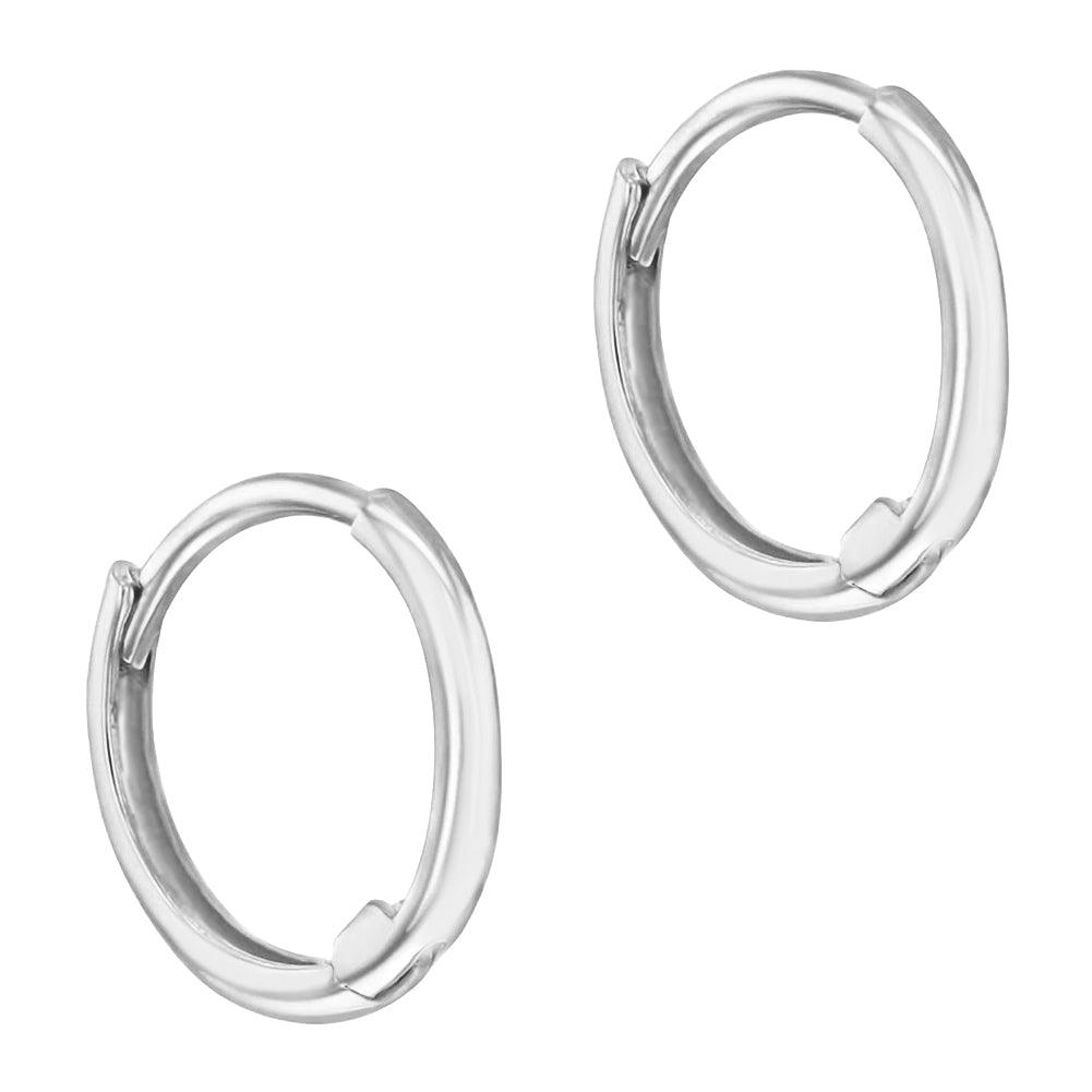 The Perfect Tiny Hoop 7mm Baby / Toddler / Kids Earrings Hoop - 14k White Gold Plated - Trendolla Jewelry