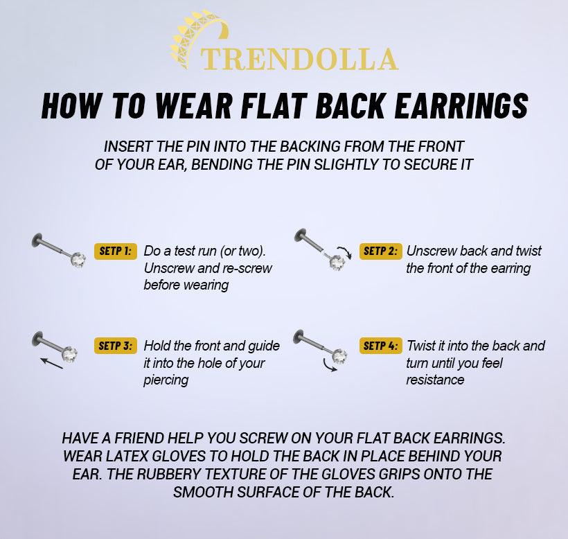 Trendolla Black heart Ball Back Earrings Nap Earrings - Trendolla Jewelry