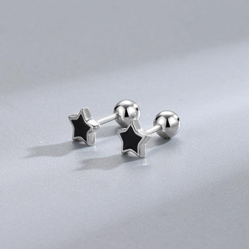 Trendolla Black Star Ball Back Earrings Nap Earrings - Trendolla Jewelry
