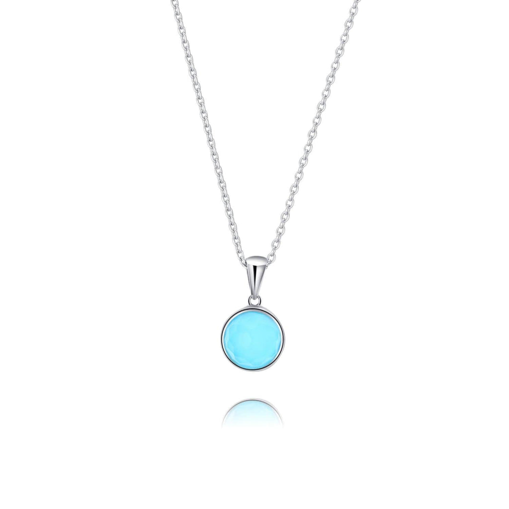  Blue Moonstone Sterling Silver Necklace