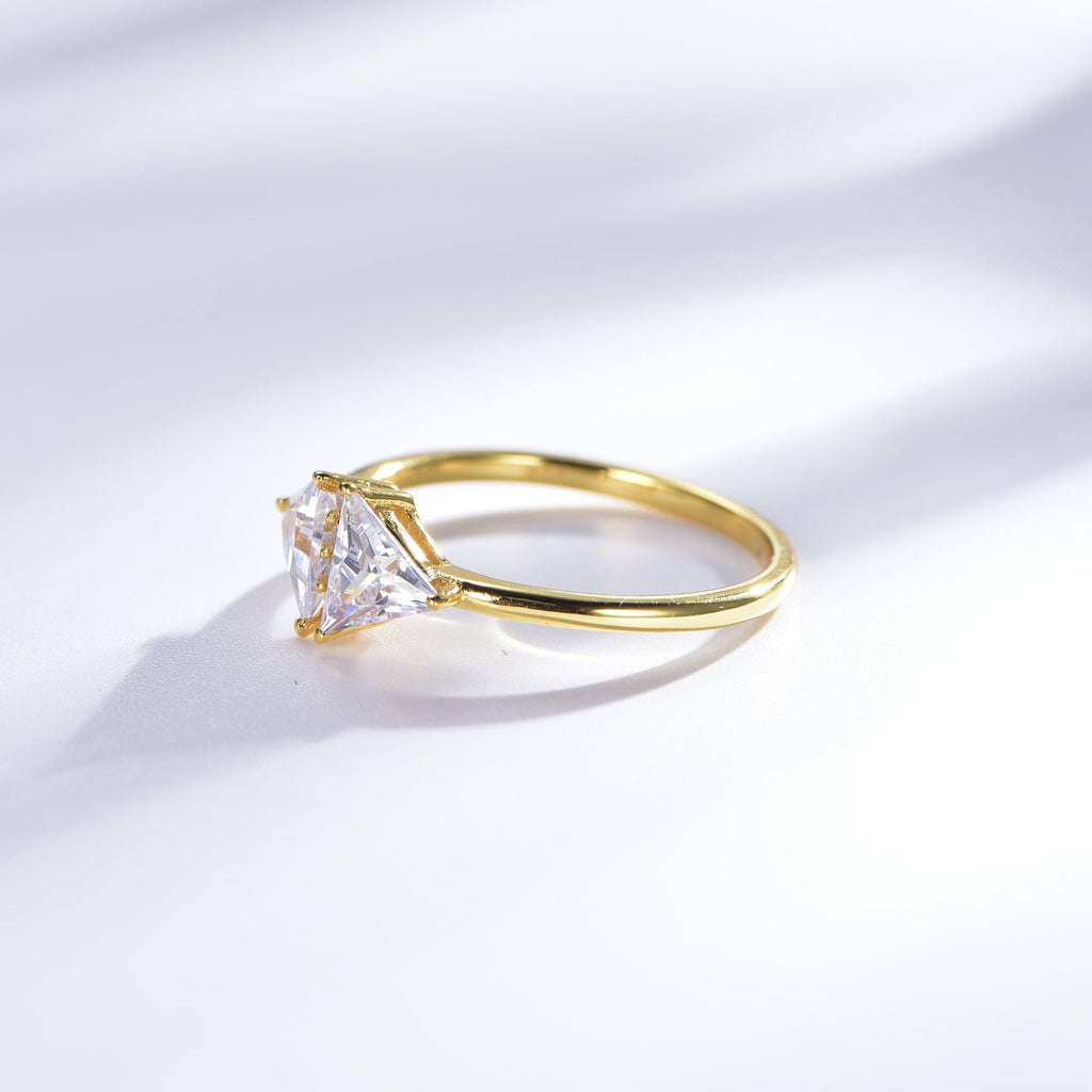 Trendolla Crystal Heart Cubic Zirconia Diamond Toi et Moi Ring - Trendolla Jewelry