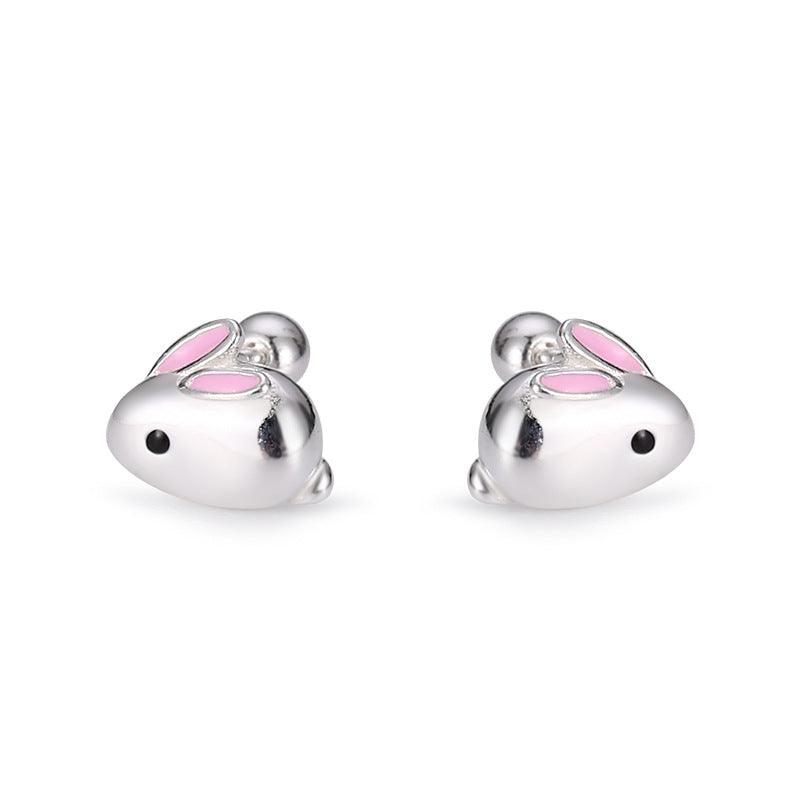 Trendolla Cute Bunny Rabbits Flat Back Earrings - Trendolla Jewelry