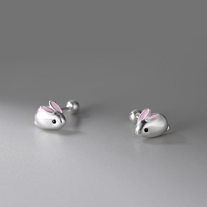 Trendolla Cute Bunny Rabbits Flat Back Earrings - Trendolla Jewelry