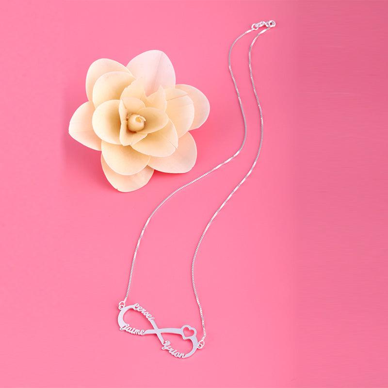 Trendolla Heart Shape Three Name Necklace