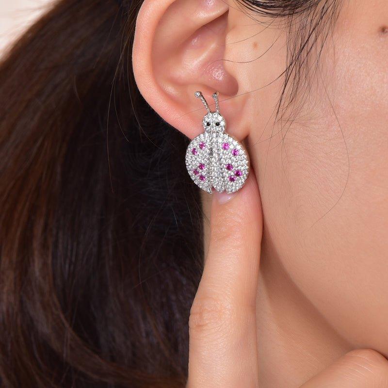 Anime Two Tone Stud Earrings In Sterling Silver - Trendolla Jewelry