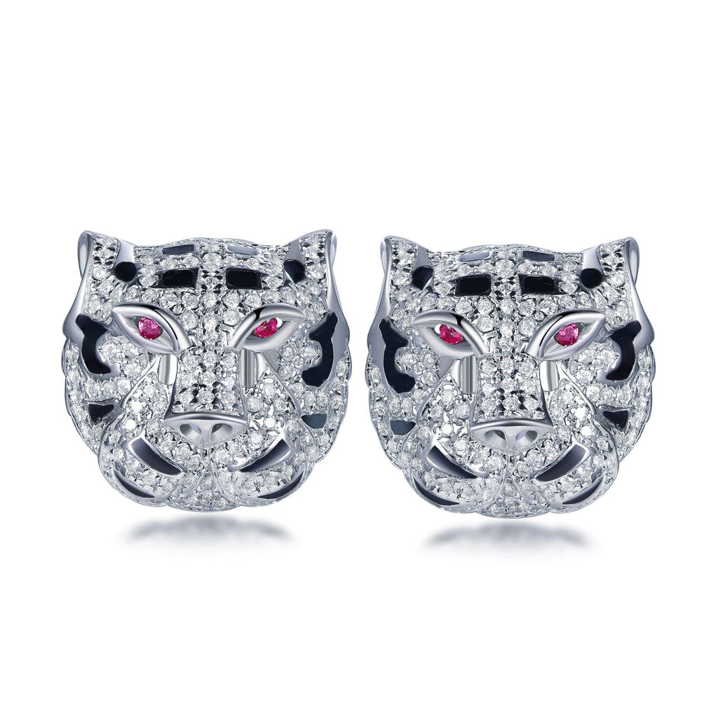 Trendolla leopard Sterling Silver Earrings - Trendolla Jewelry