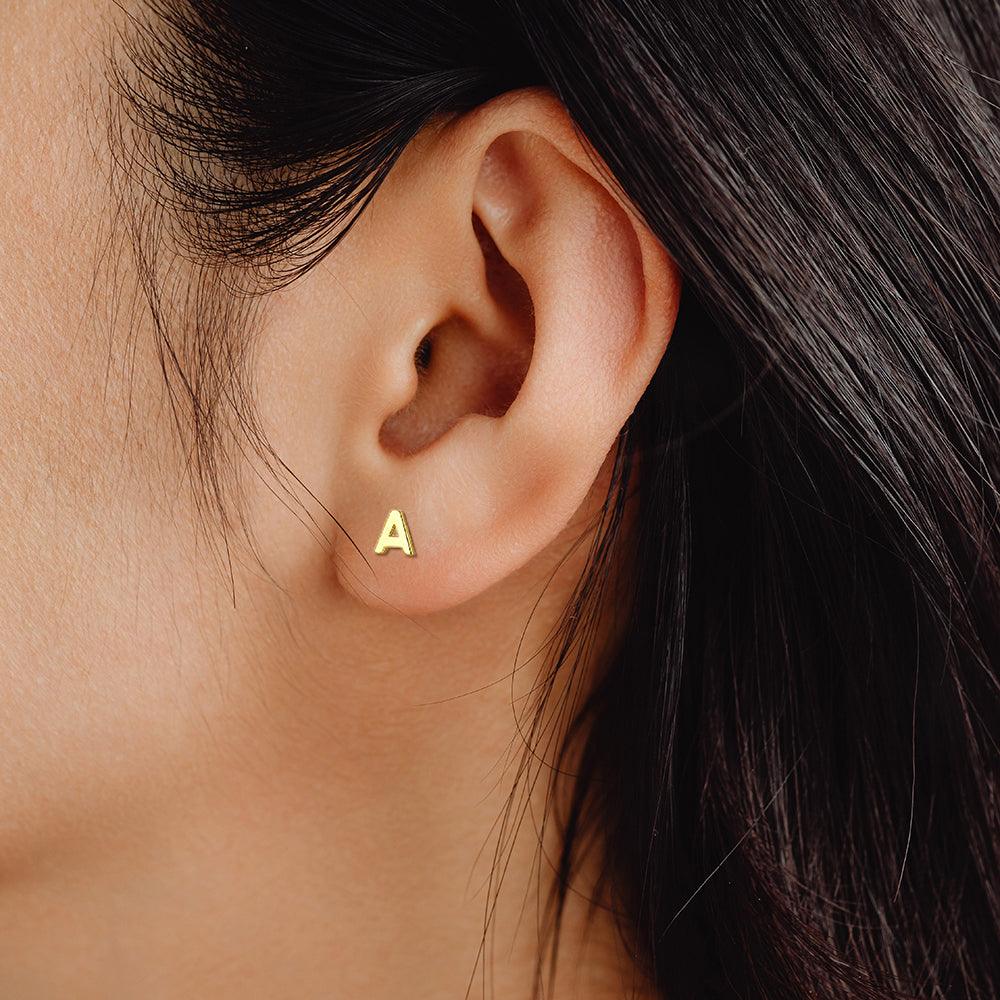 Trendolla Letters Ball Back Earrings Nap Earrings - Trendolla Jewelry