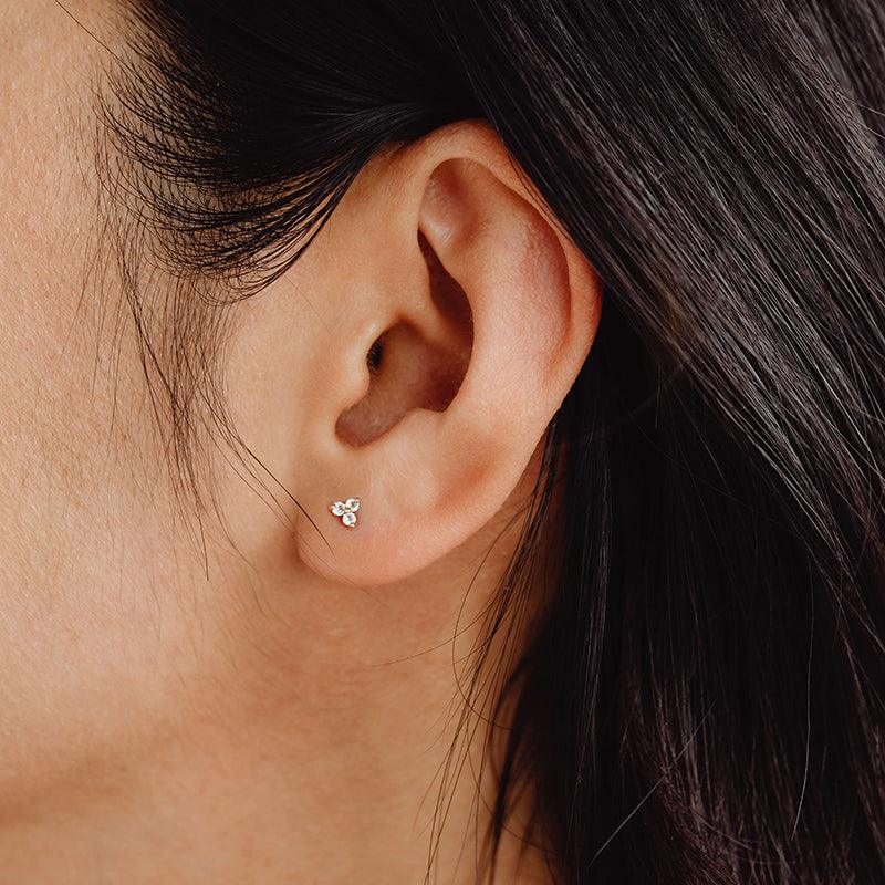 Trendolla Mini Crystal Trinity Nap Earrings - Trendolla Jewelry