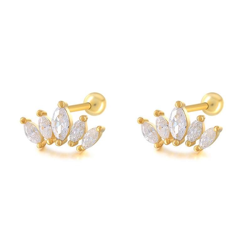 Trendolla Multicolor Marquise Crown Earrings Ball Back Earrings Nap Earrings - Trendolla Jewelry