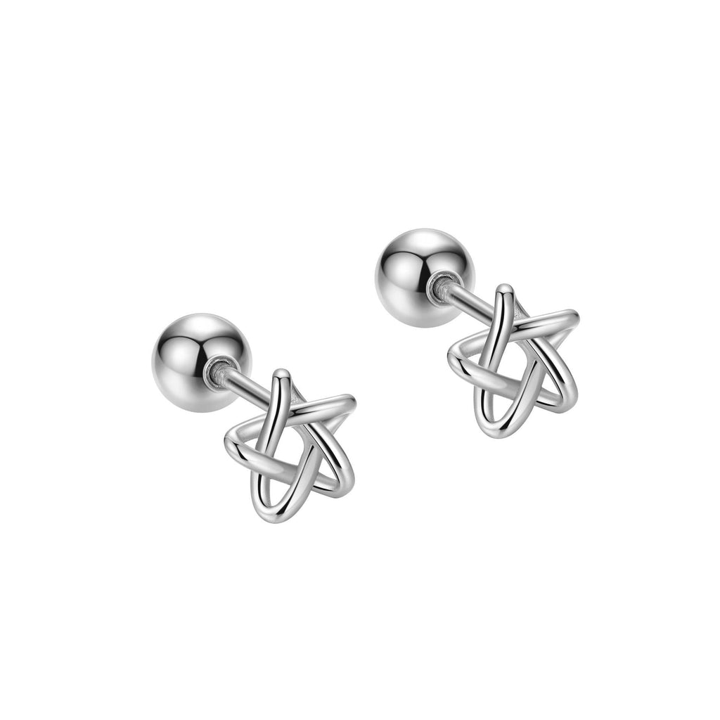 Trendolla Pentagram Stud Earrings Ball Back Earrings Nap Earrings - Trendolla Jewelry