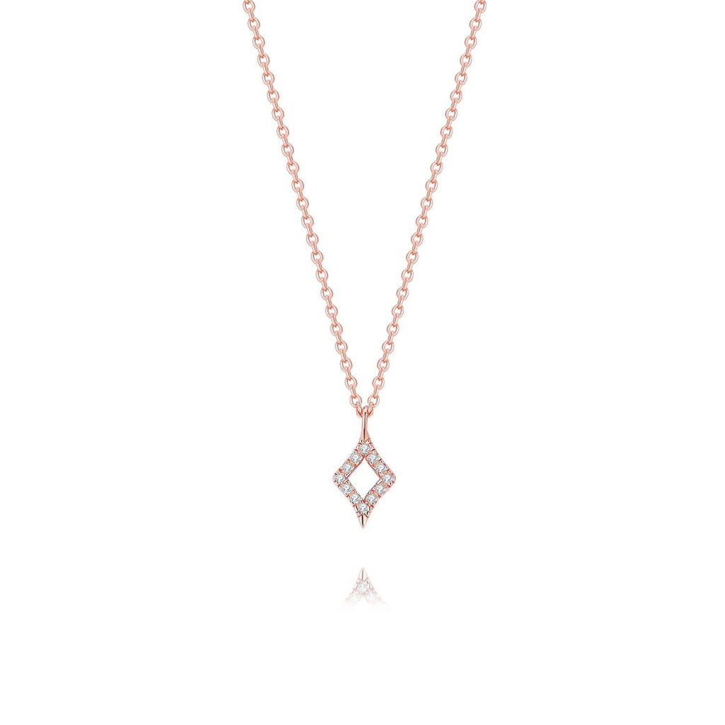  Diamonds Rhombic Pendant Necklace