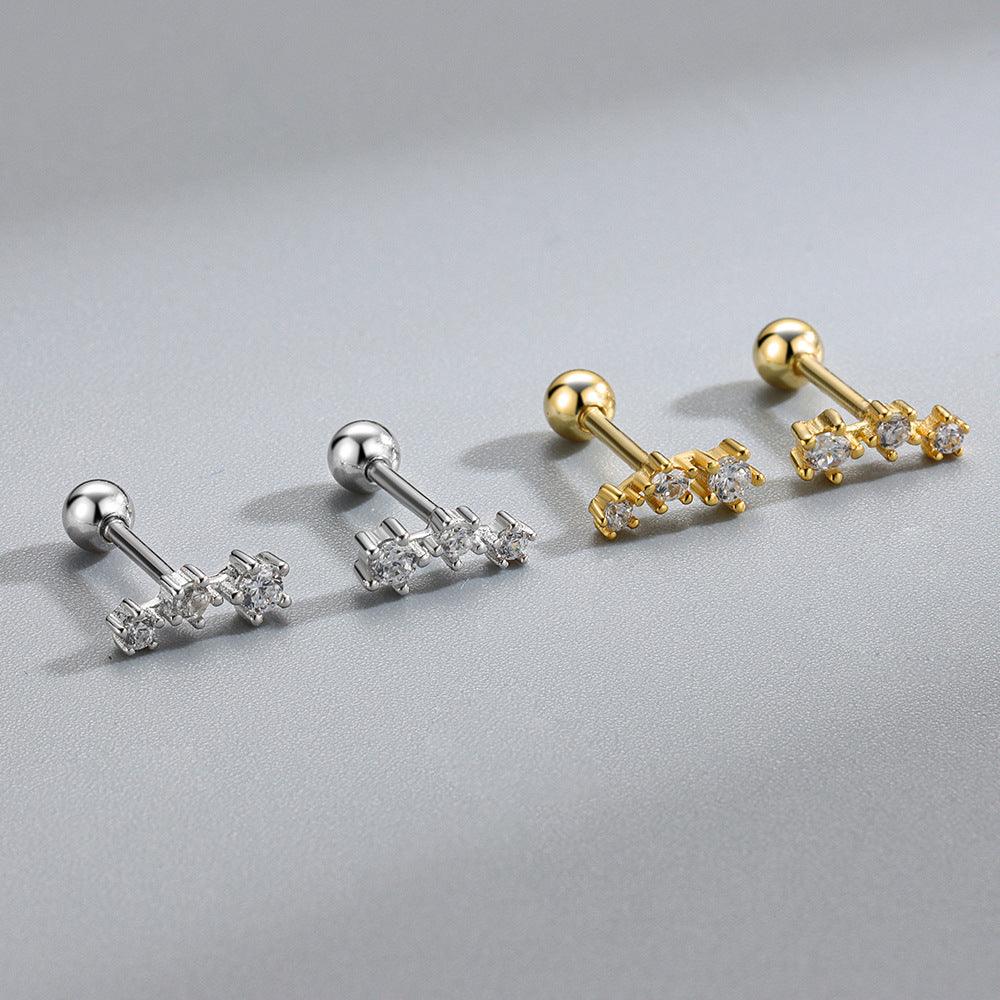 Trendolla Round Cut Cubic Zirconia Diamond Ball Back Earrings Nap Earrings - Trendolla Jewelry