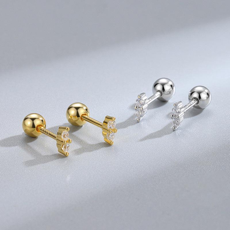 Trendolla Round Cut Cubic Zirconia Diamond  Earrings Ball Back Earrings Nap Earrings - Trendolla Jewelry