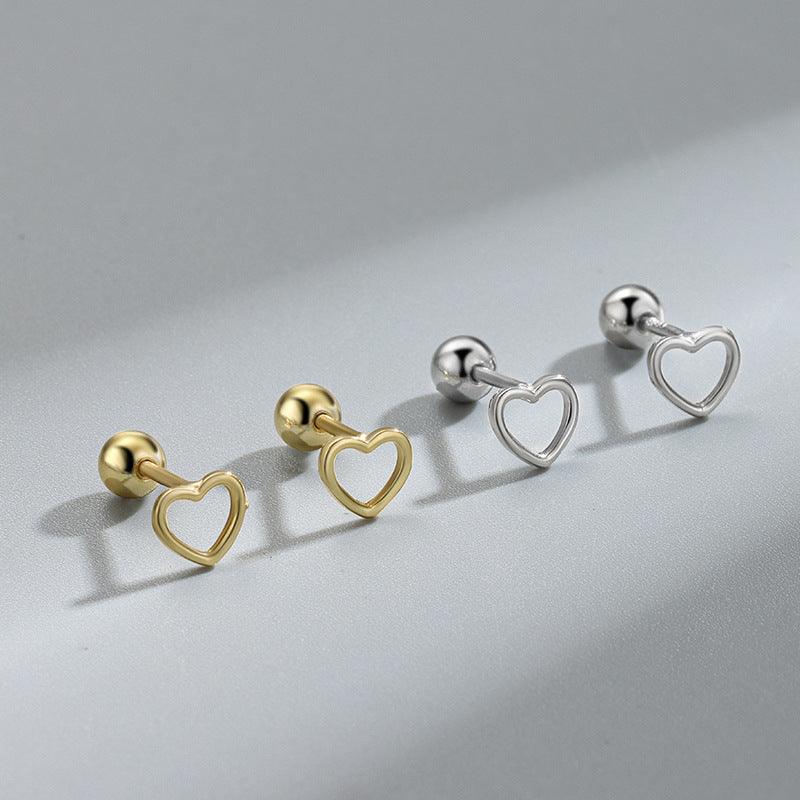 Trendolla Simple Heart Earrings Ball Back Earrings Nap Earrings - Trendolla Jewelry