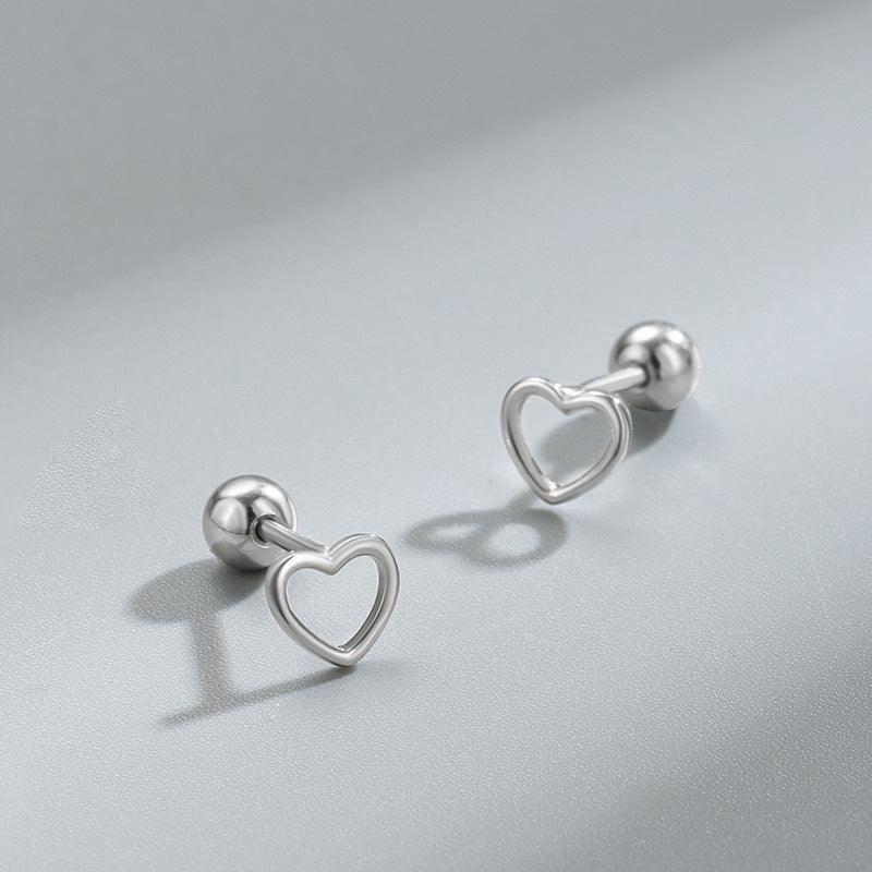 Trendolla Simple Heart Earrings Ball Back Earrings Nap Earrings - Trendolla Jewelry