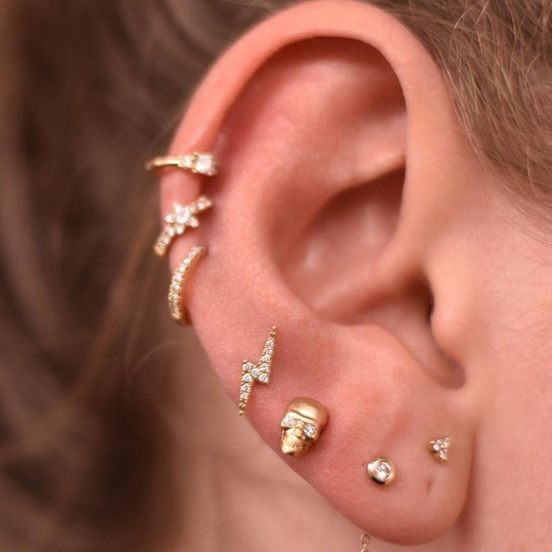 Trendolla Skull Earrings Ball Back Earrings Nap Earrings - Trendolla Jewelry