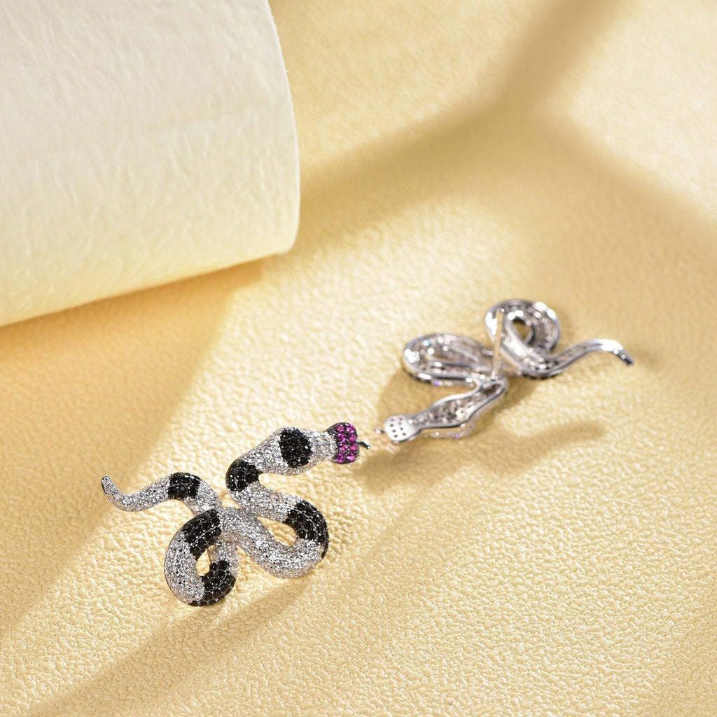 Trendolla Snake Sterling Silver Earrings - Trendolla Jewelry