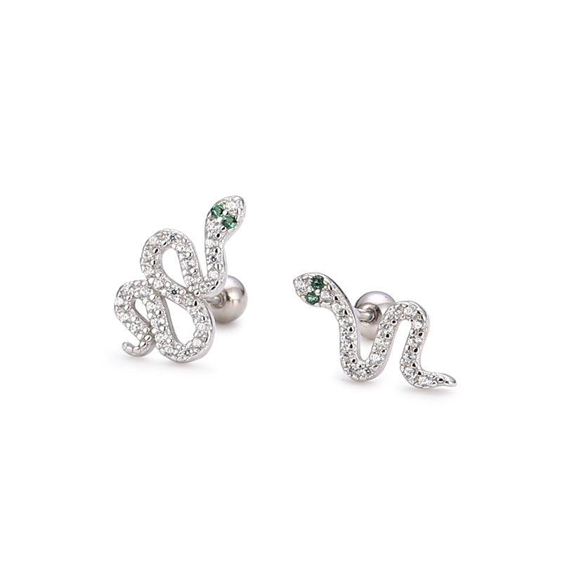 Trendolla Sparkly Snake Flat Back Earrings - Trendolla Jewelry