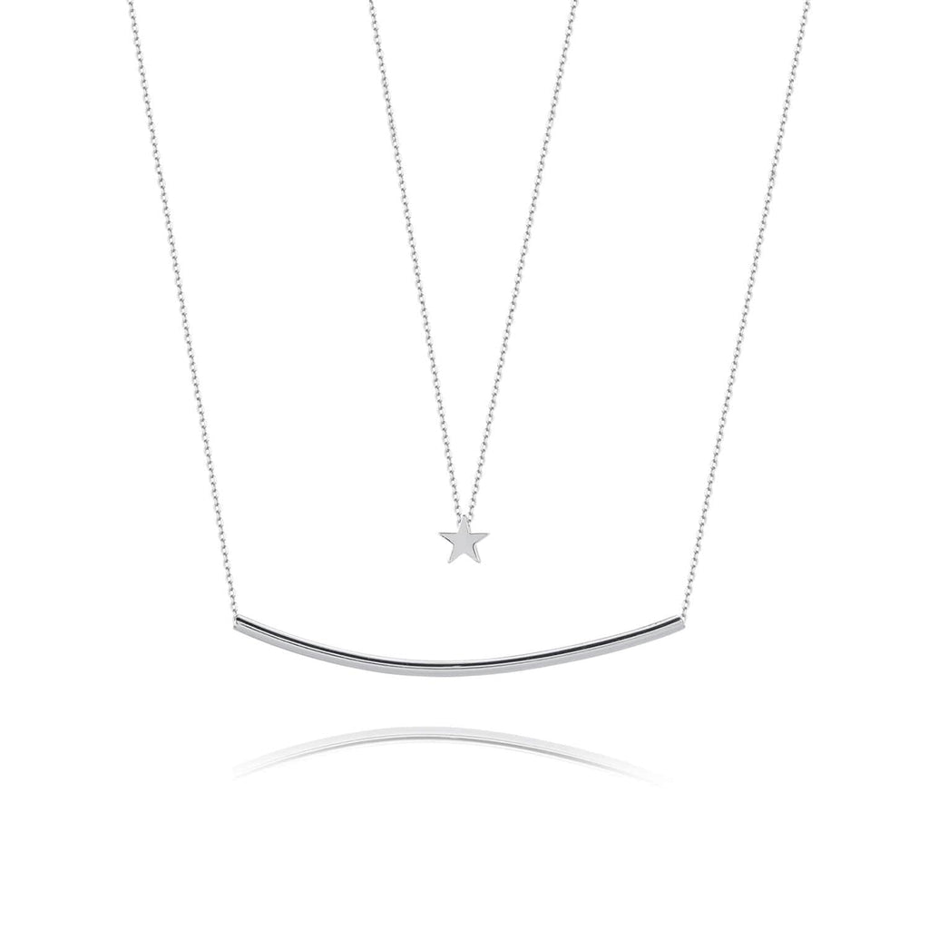 Trendolla Star Bar Layered Necklace 