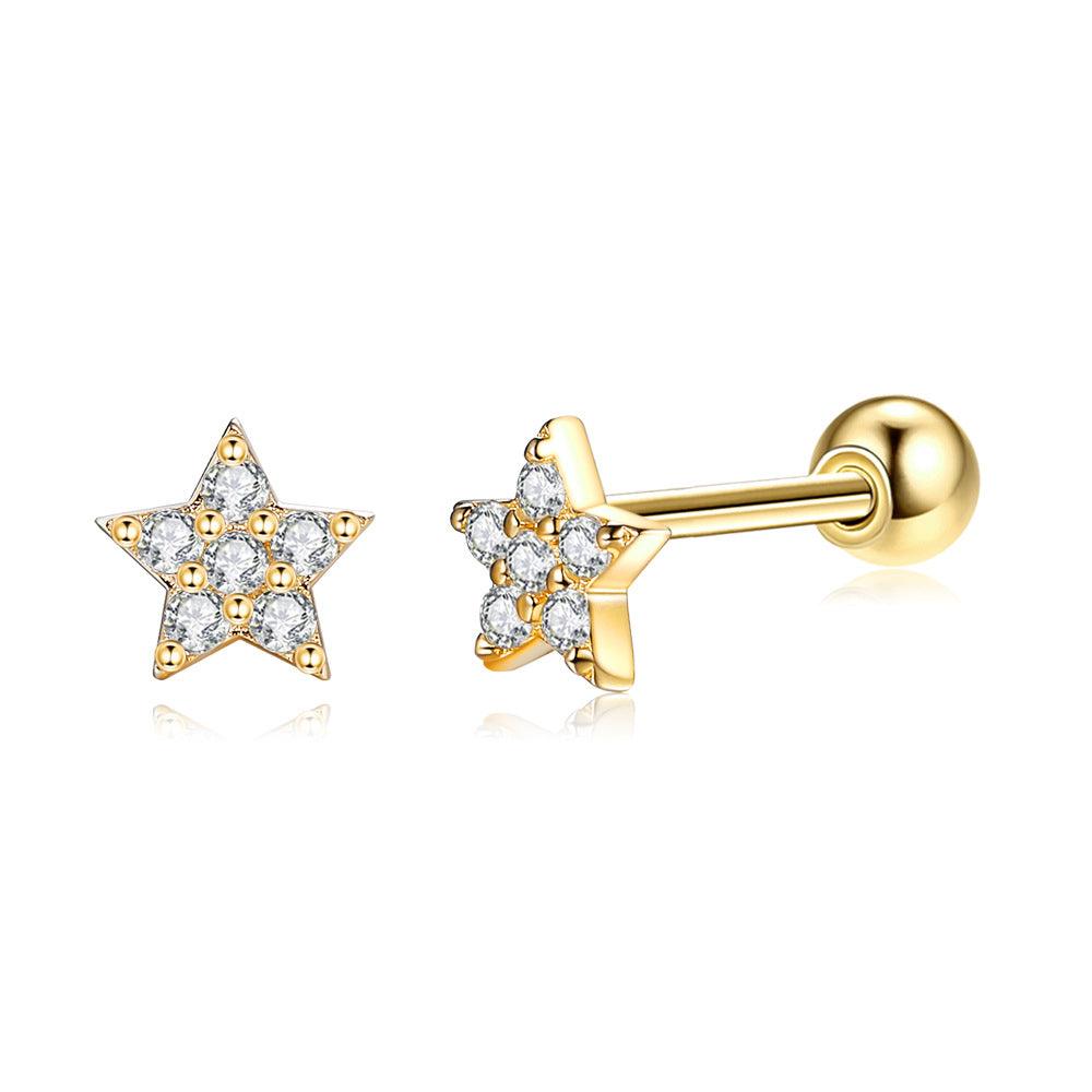 Trendolla Star Stud Earrings Ball Back Earrings - Trendolla Jewelry