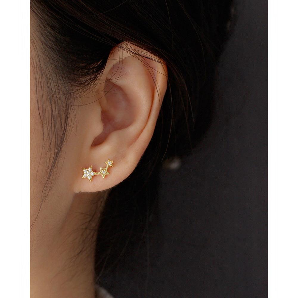 Trendolla Stars Ball Back Earrings Climber Earrings - Trendolla Jewelry