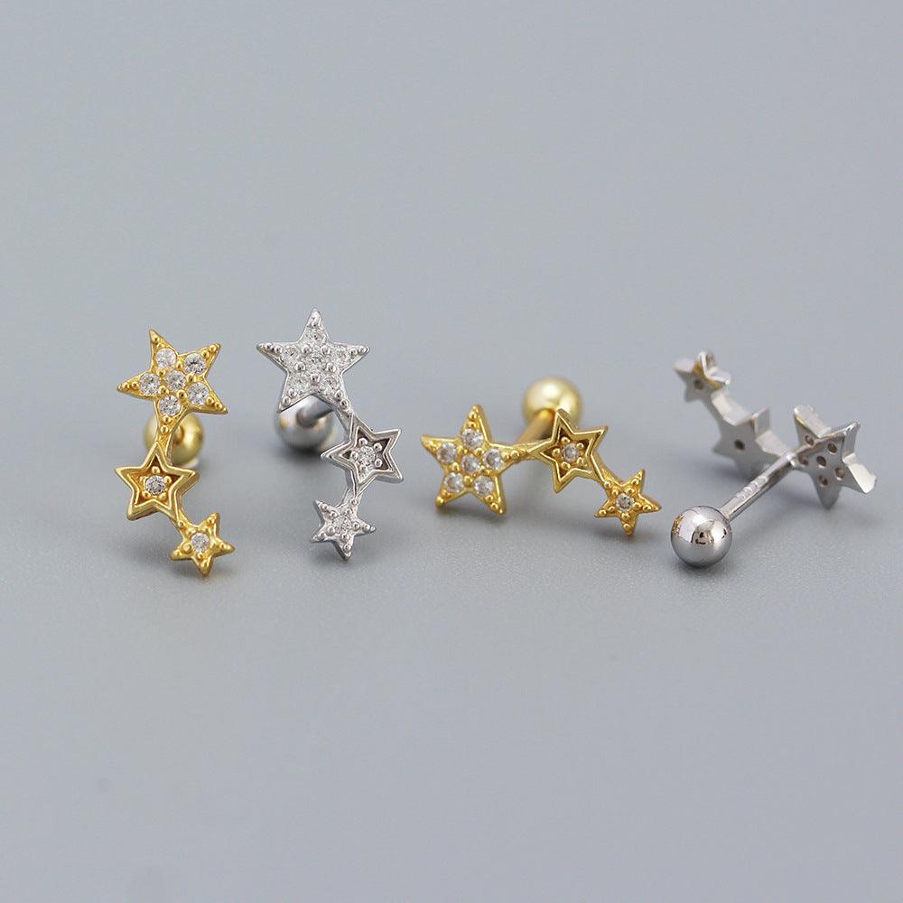 Trendolla Stars Ball Back Earrings Climber Earrings - Trendolla Jewelry
