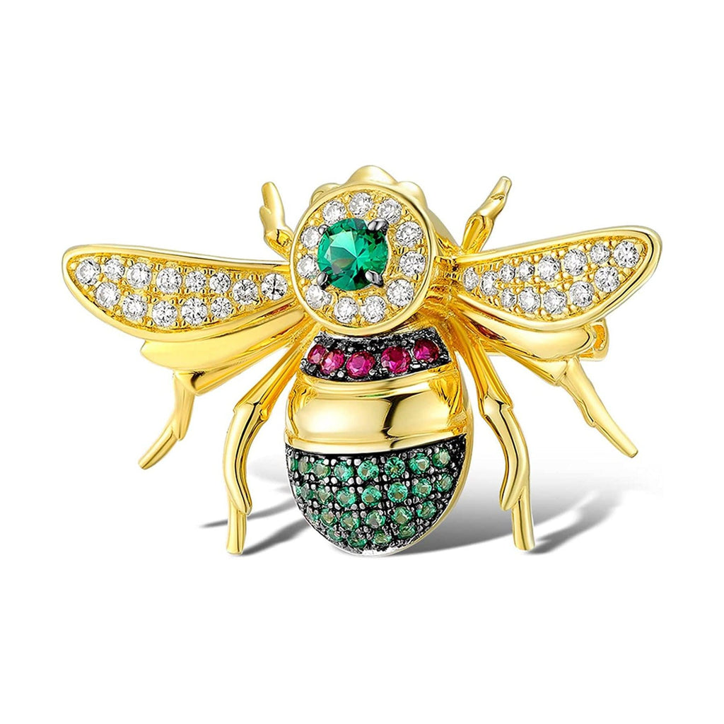 Trendolla Sterling Silver Bee Enamel Pin Brooch - Trendolla Jewelry