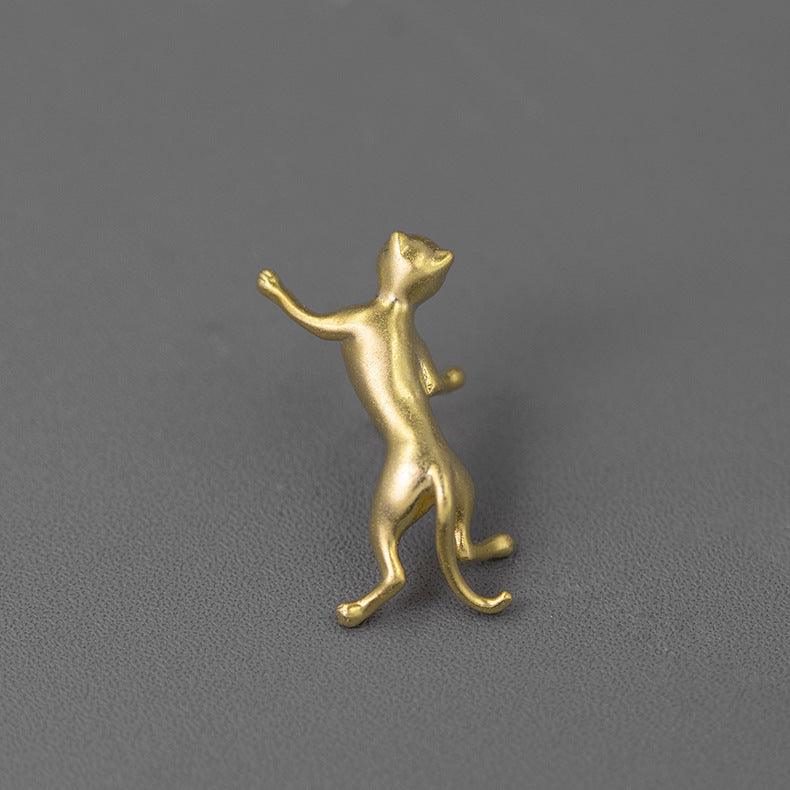 Trendolla Sterling Silver Cat Pin Brooch - Trendolla Jewelry