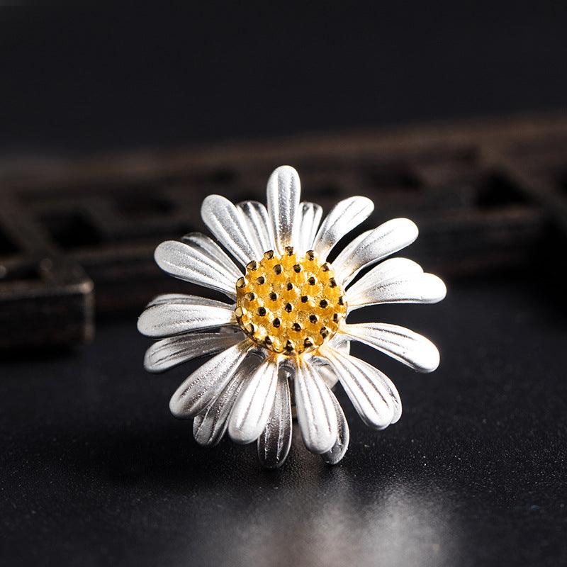 Trendolla Sterling Silver Chrysanthemum Pin Brooch - Trendolla Jewelry