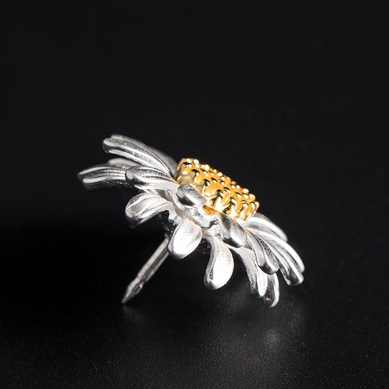 Trendolla Sterling Silver Chrysanthemum Pin Brooch - Trendolla Jewelry