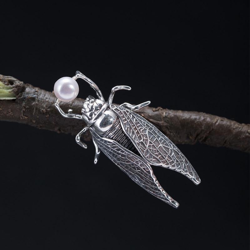Trendolla Sterling Silver Cicada Pin Brooch - Trendolla Jewelry
