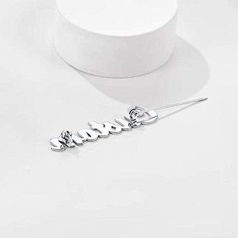 Trendolla Sterling Silver Custom Brooch Personalized Name Pin Brooch - Trendolla Jewelry