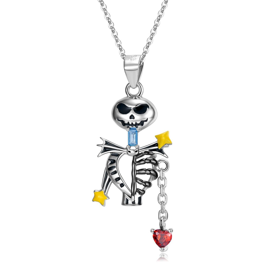 Trendolla Sterling Silver Halloween Skeleton Pendant Necklace - Trendolla Jewelry