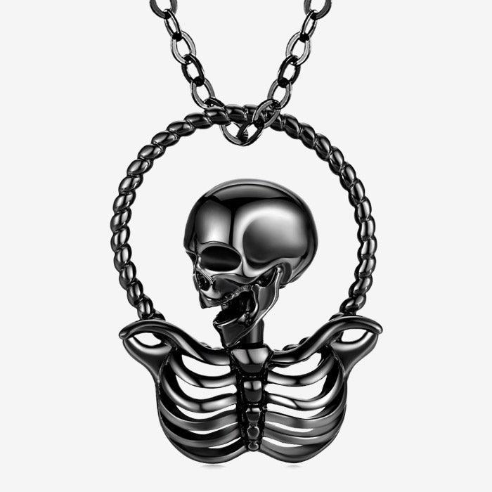 Trendolla Sterling Silver Halloween Skull Necklace - Trendolla Jewelry