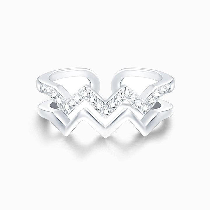 Trendolla Sterling Silver Highs and Lows Ring - Trendolla Jewelry