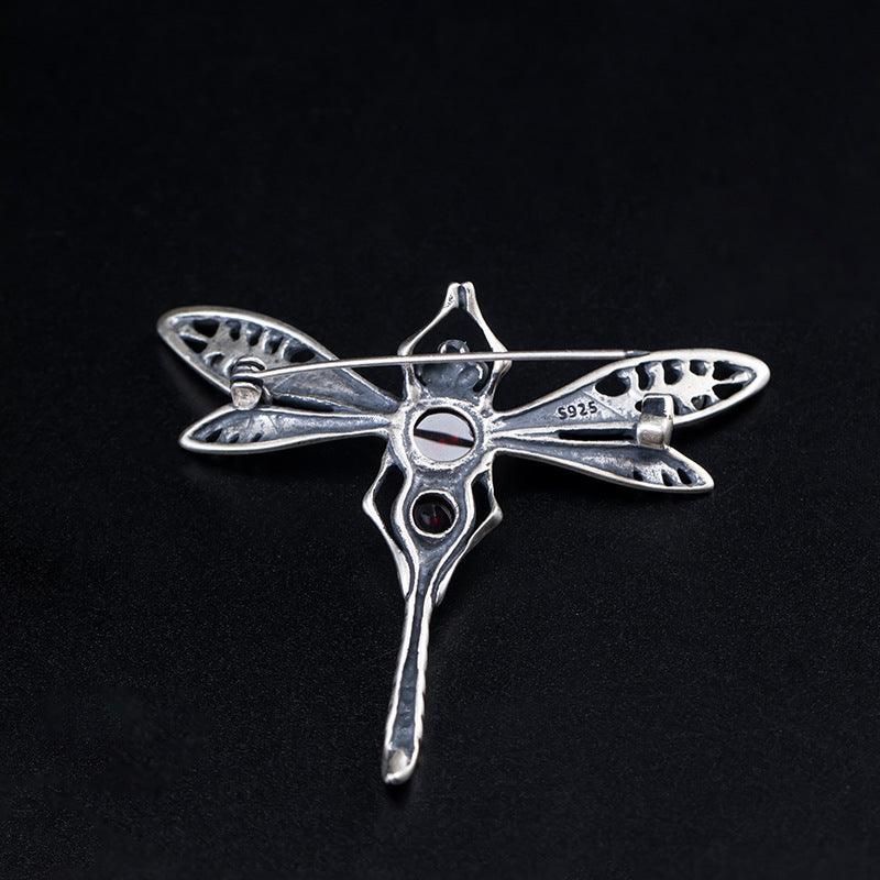 Trendolla Sterling Silver Retro Dragonfly Pin Brooch - Trendolla Jewelry