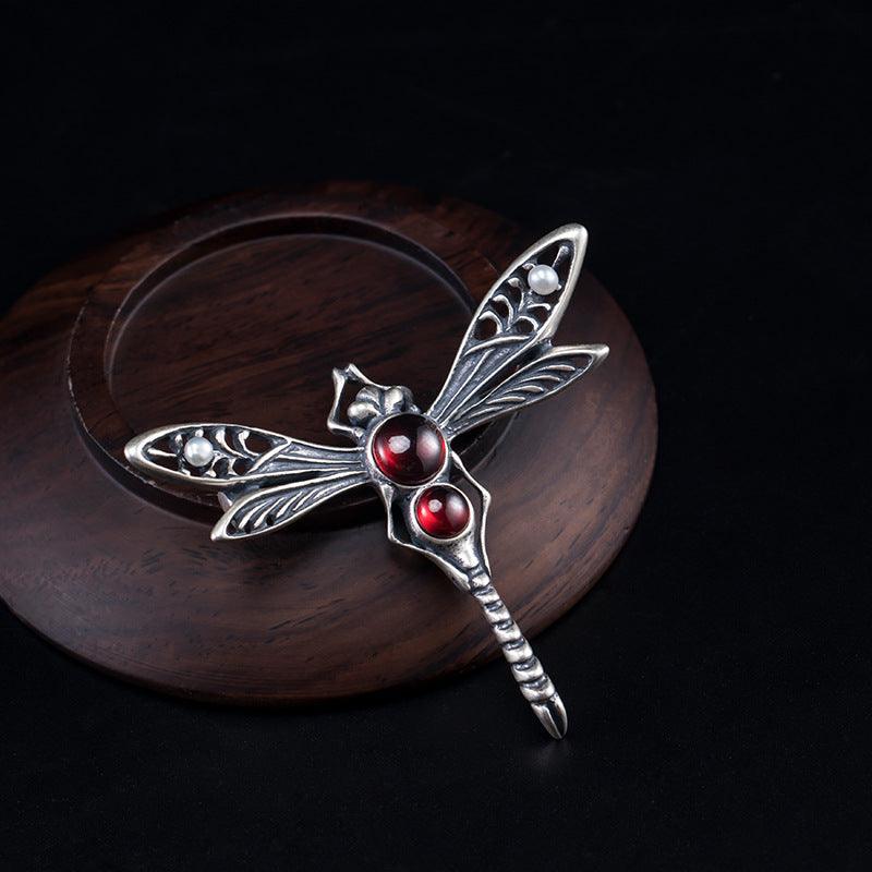Trendolla Sterling Silver Retro Dragonfly Pin Brooch - Trendolla Jewelry