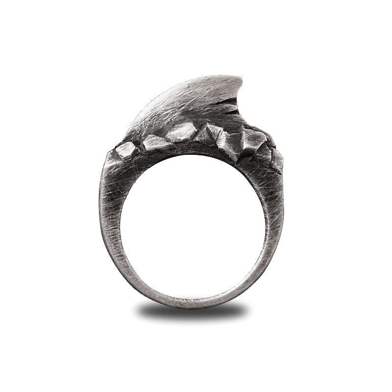 Trendolla Sterling Silver Shark Ring Adjustable Open Ring - Trendolla Jewelry