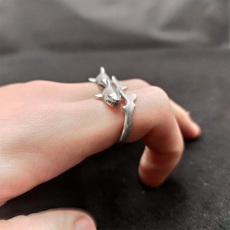 Trendolla Sterling Silver Shark Ring - Trendolla Jewelry