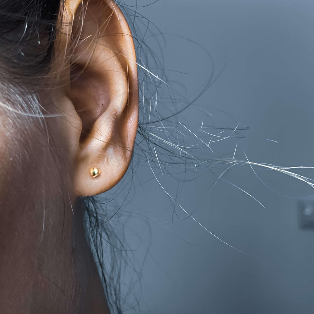 Trendolla Tiny Secret Ball Back Earrings - Trendolla Jewelry