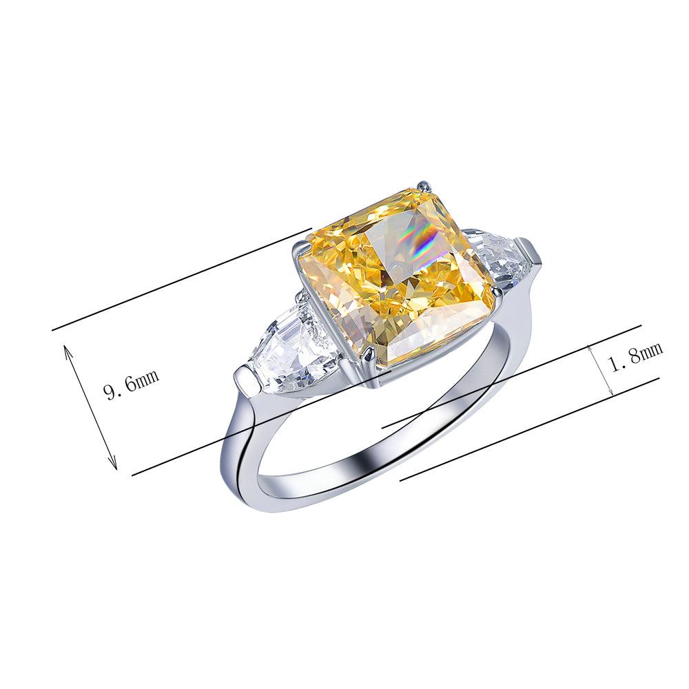 Trendolla Yellow Topaz Sterling Silver Ring Set Engagement Wedding Layer Band Ring - Trendolla Jewelry