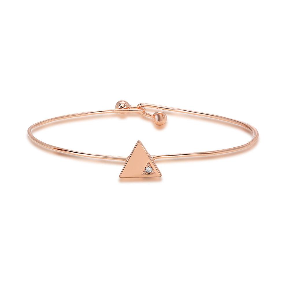 Triangle Bracelet 18ct Rose Gold Plated Vermeil - Trendolla Jewelry