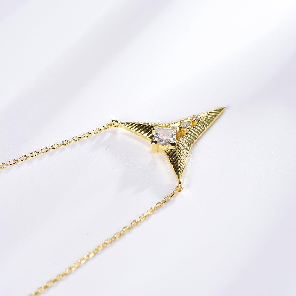 Triangle Cubic Zirconia Diamond Necklace Falling star Collection Designed by Ida Eckhel - Trendolla Jewelry