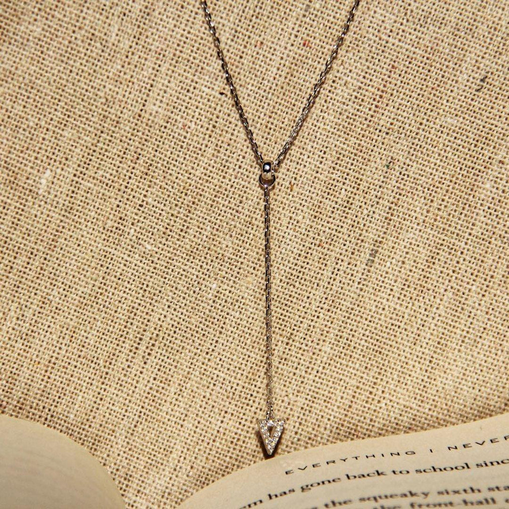 Diamond Triangle Pendant Minimalist Necklace